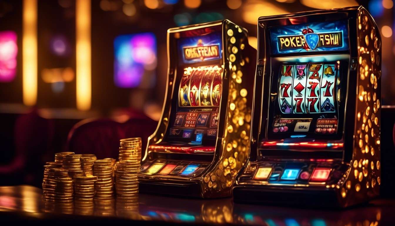 Mesin slot digital dengan grafis modern dan olahraga virtual dalam layar perangkat